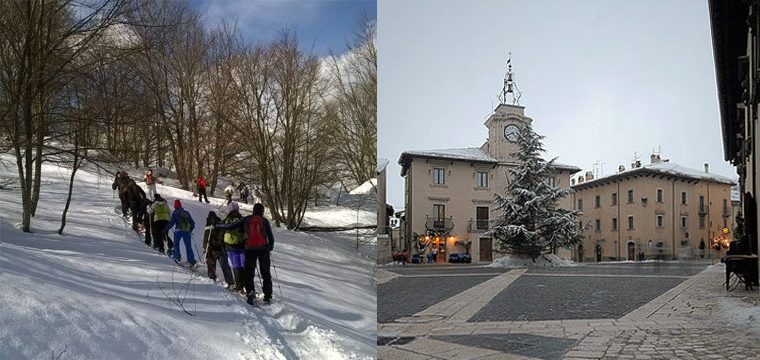 Snowshoe hike to Monte Casale and Pescocostanzo