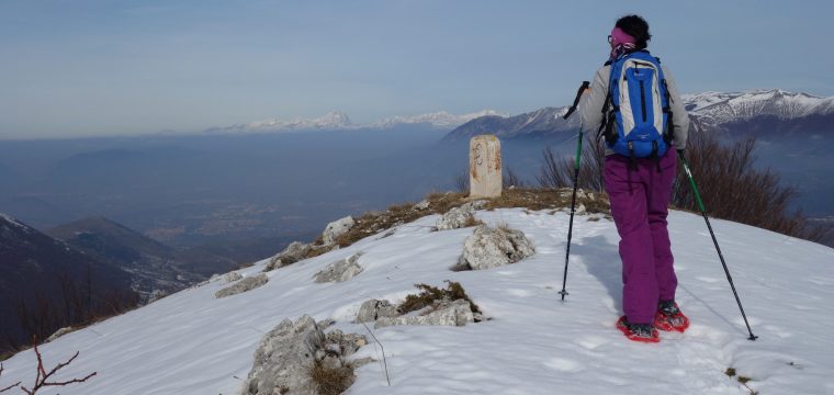 Snowshoeing from Bosco di Sant'Antonio to Colle Brignole